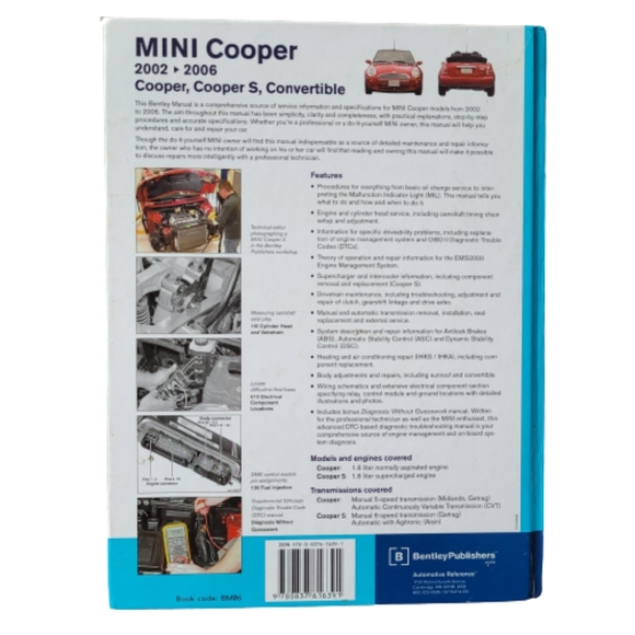 2002-2006 MINI Cooper S Convertible Bentley Repair Service Shop Manual book - Picture 2 of 4